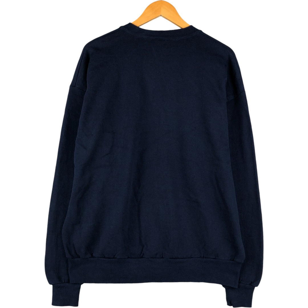 Vintage 80s-90'S Jerzees plain blank sweatshirt, men's size XL cotton navy blue type Vintage Second Hand