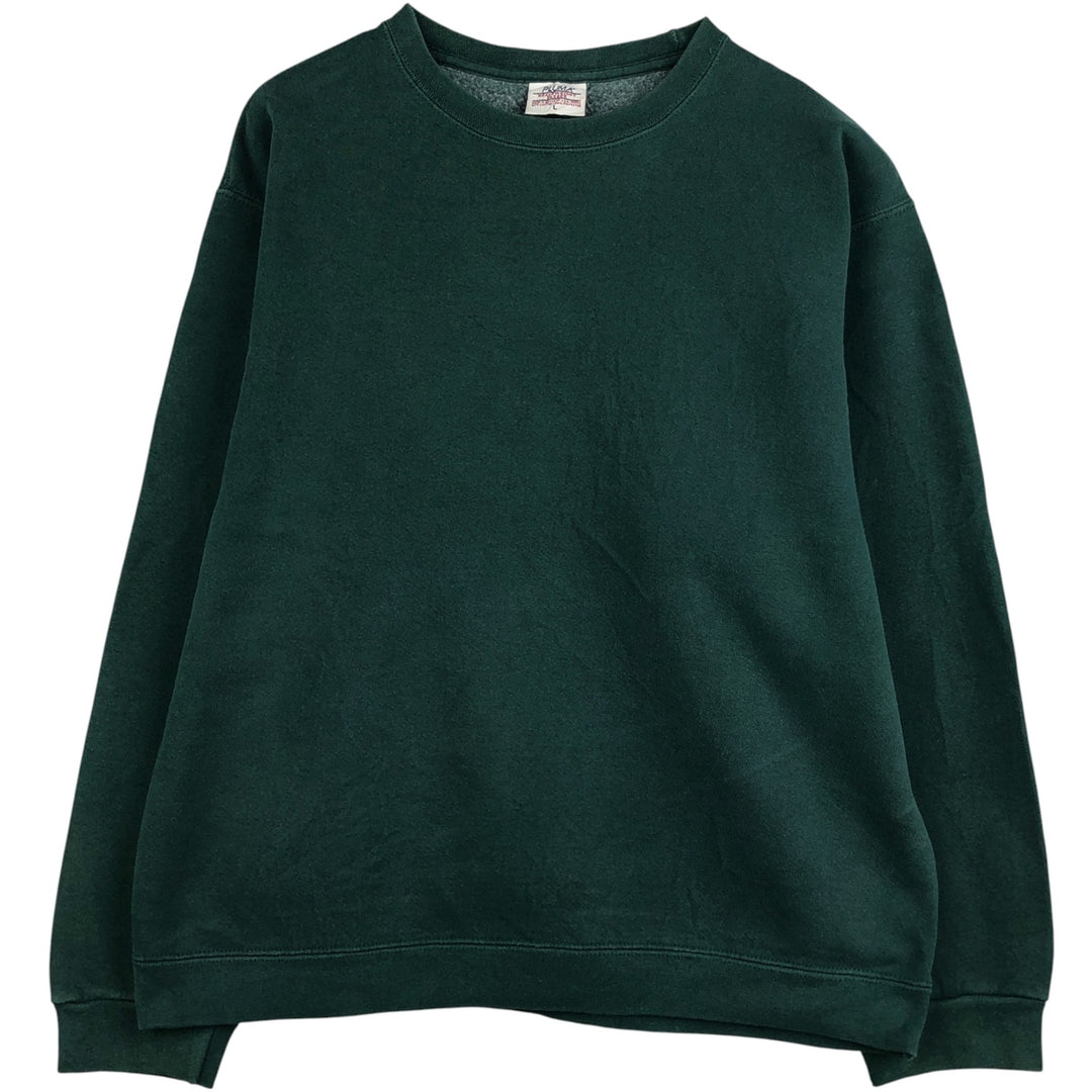 PLUMA plain blank sweatshirt, men's size L cotton Green type dark green Vintage Second Hand