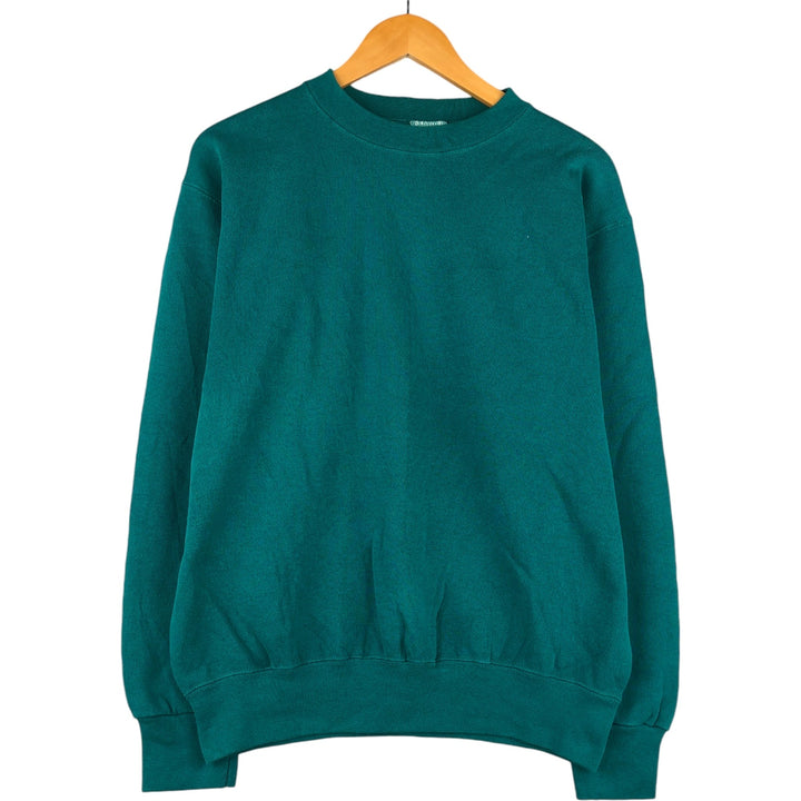 Vintage 90'S TULTEX plain blank sweatshirt, made in the USA, men's size M. cotton Emerald green Vintage Second Hand