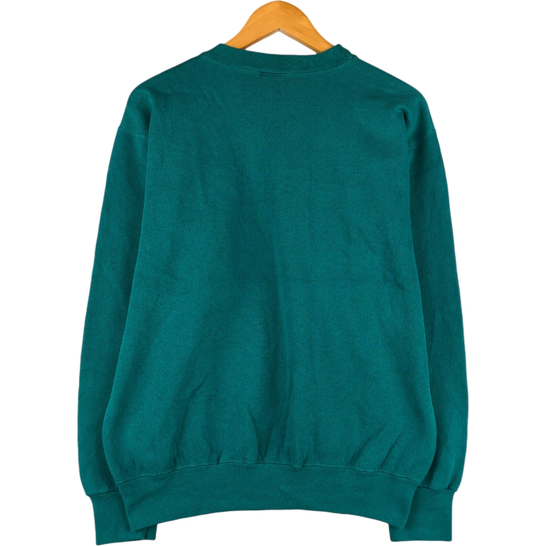 Vintage 90'S TULTEX plain blank sweatshirt, made in the USA, men's size M. cotton Emerald green Vintage Second Hand