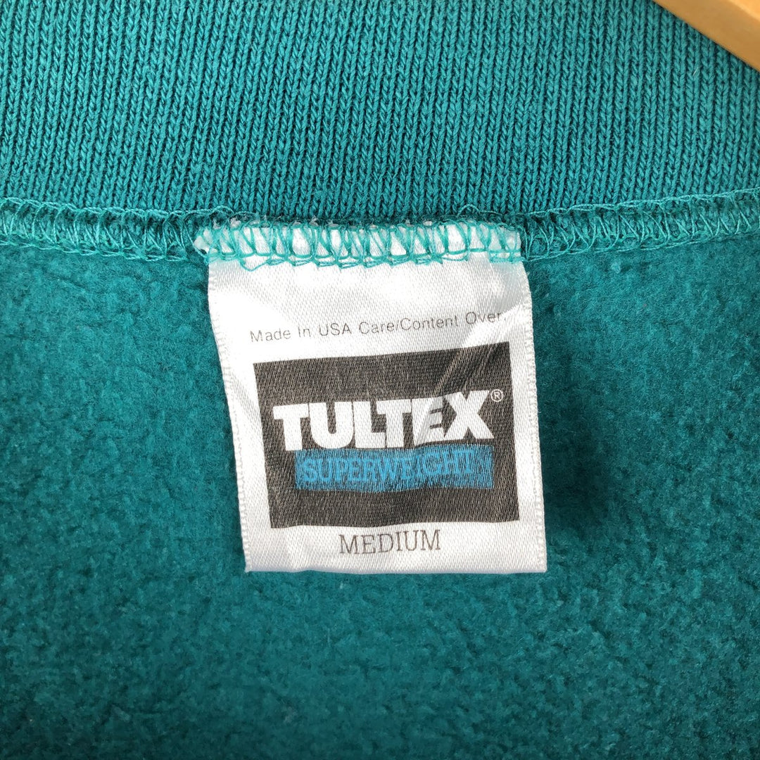 Vintage 90'S TULTEX plain blank sweatshirt, made in the USA, men's size M. cotton Emerald green Vintage Second Hand