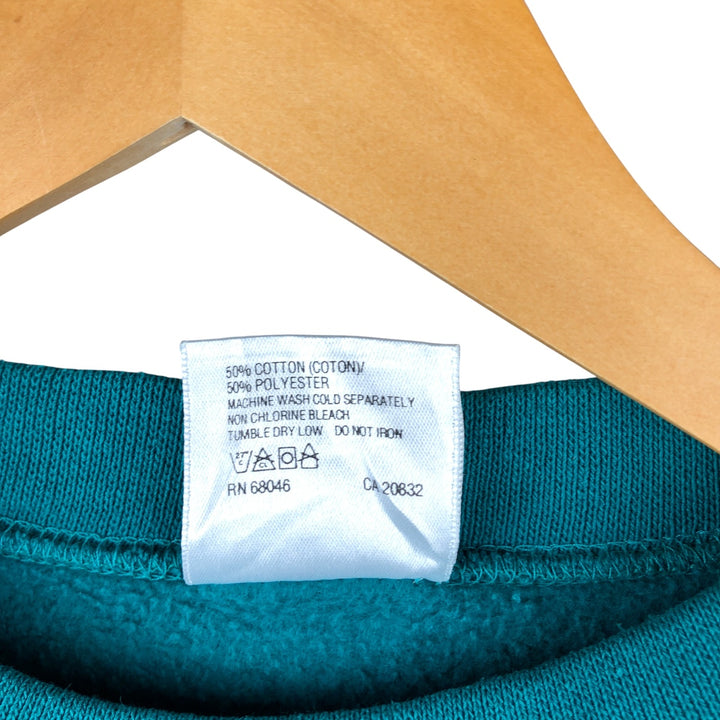 Vintage 90'S TULTEX plain blank sweatshirt, made in the USA, men's size M. cotton Emerald green Vintage Second Hand