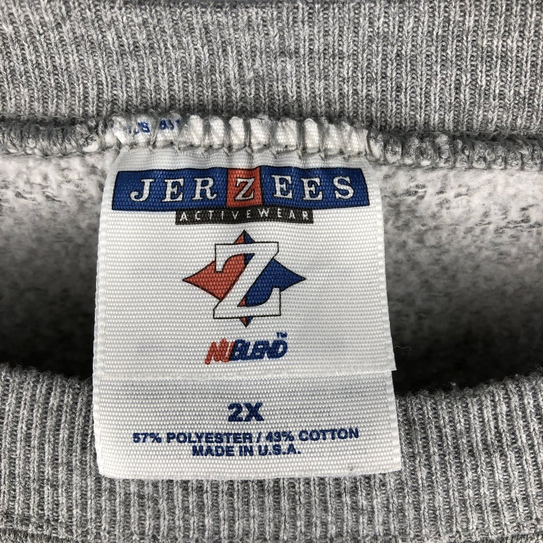 90'S Jerzees Plain Blank Sweatshirt Trainer Made in USA Men's XL Vintage cotton gray type Vintage Second Hand