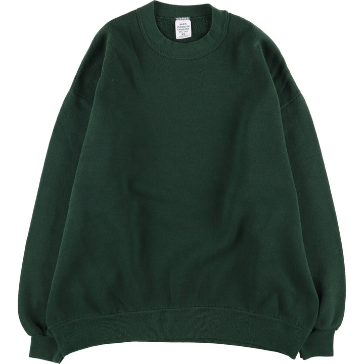 BOB'S CLOTHING COMPANY Plain Blank Sweatshirt, Made in USA, Men's Size XL cotton Green type dark green Vintage Second Hand