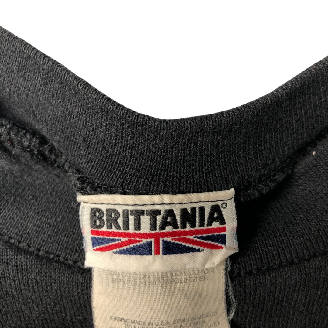 Vintage 90'S BRITTANIA plain blank sweatshirt, made in the USA, size L, men's cotton black type Vintage Second Hand