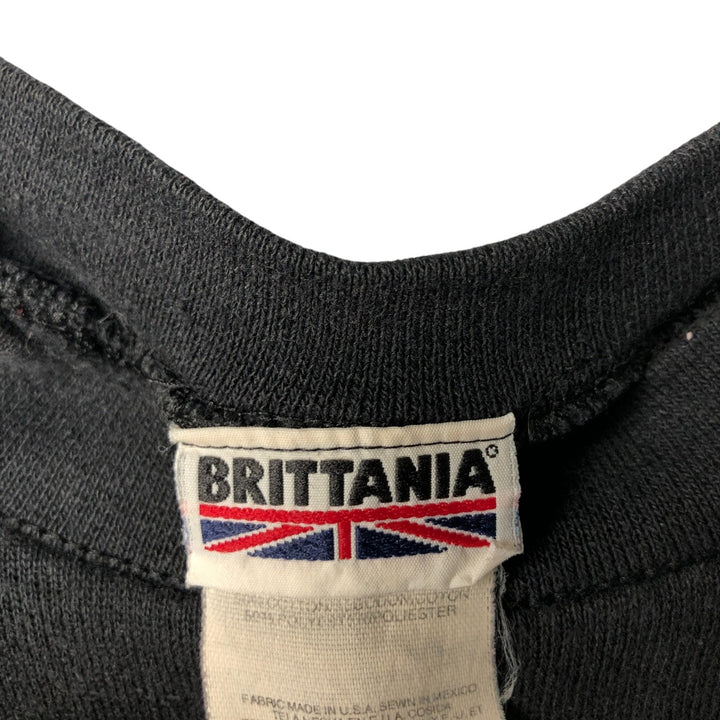 Vintage 90'S BRITTANIA plain blank sweatshirt, made in the USA, size L, men's cotton black type Vintage Second Hand