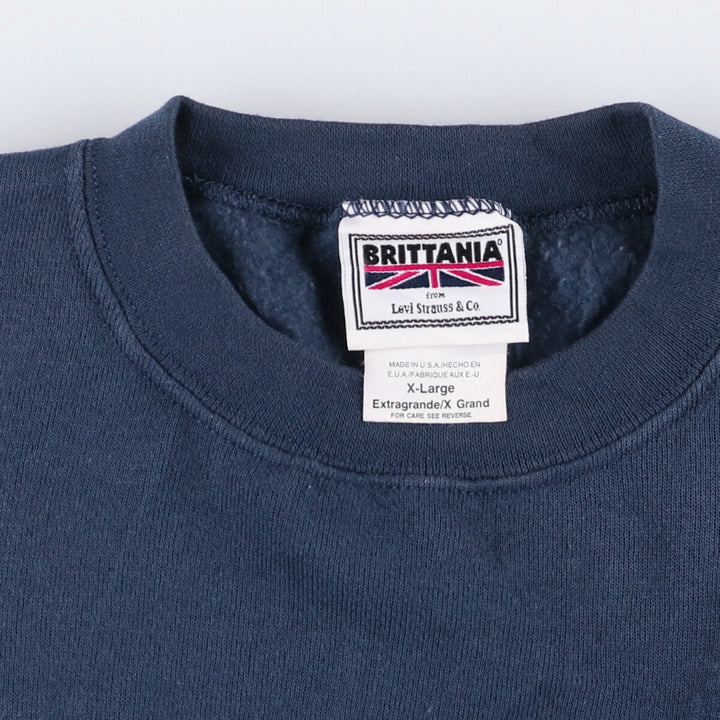 Levi's Brittania plain blank sweatshirt, made in the USA, men's size XL cotton navy blue type Vintage Second Hand