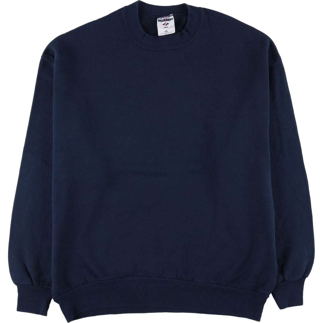 90'S Jerzees Plain Blank Sweatshirt Trainer Made in USA Men's XL Vintage cotton navy blue type Vintage Second Hand