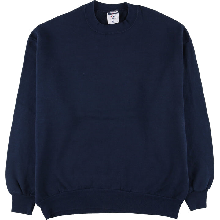 90'S Jerzees Plain Blank Sweatshirt Trainer Made in USA Men's XL Vintage cotton navy blue type Vintage Second Hand