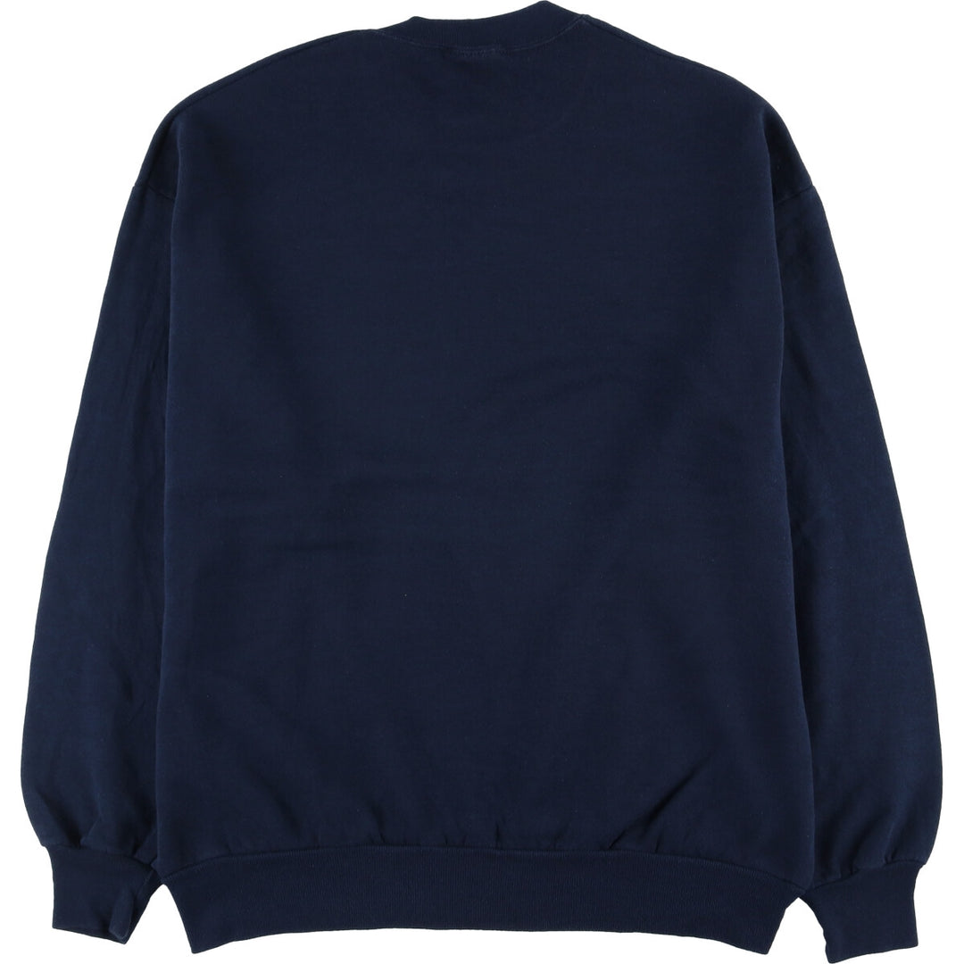 90'S Jerzees Plain Blank Sweatshirt Trainer Made in USA Men's XL Vintage cotton navy blue type Vintage Second Hand
