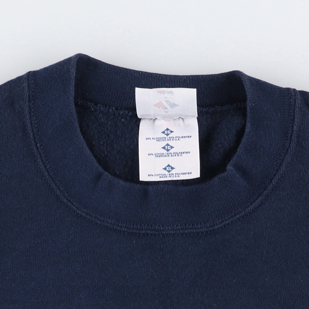90'S Jerzees Plain Blank Sweatshirt Trainer Made in USA Men's XL Vintage cotton navy blue type Vintage Second Hand