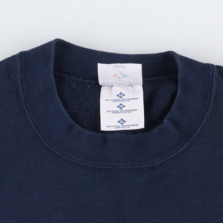 90'S Jerzees Plain Blank Sweatshirt Trainer Made in USA Men's XL Vintage cotton navy blue type Vintage Second Hand
