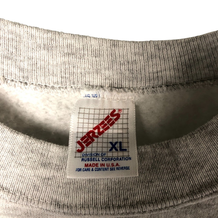 80s-90'S Jerzees Plain Blank Sweatshirt Trainer Made in USA Men's XL Vintage cotton pale white type Vintage Second Hand