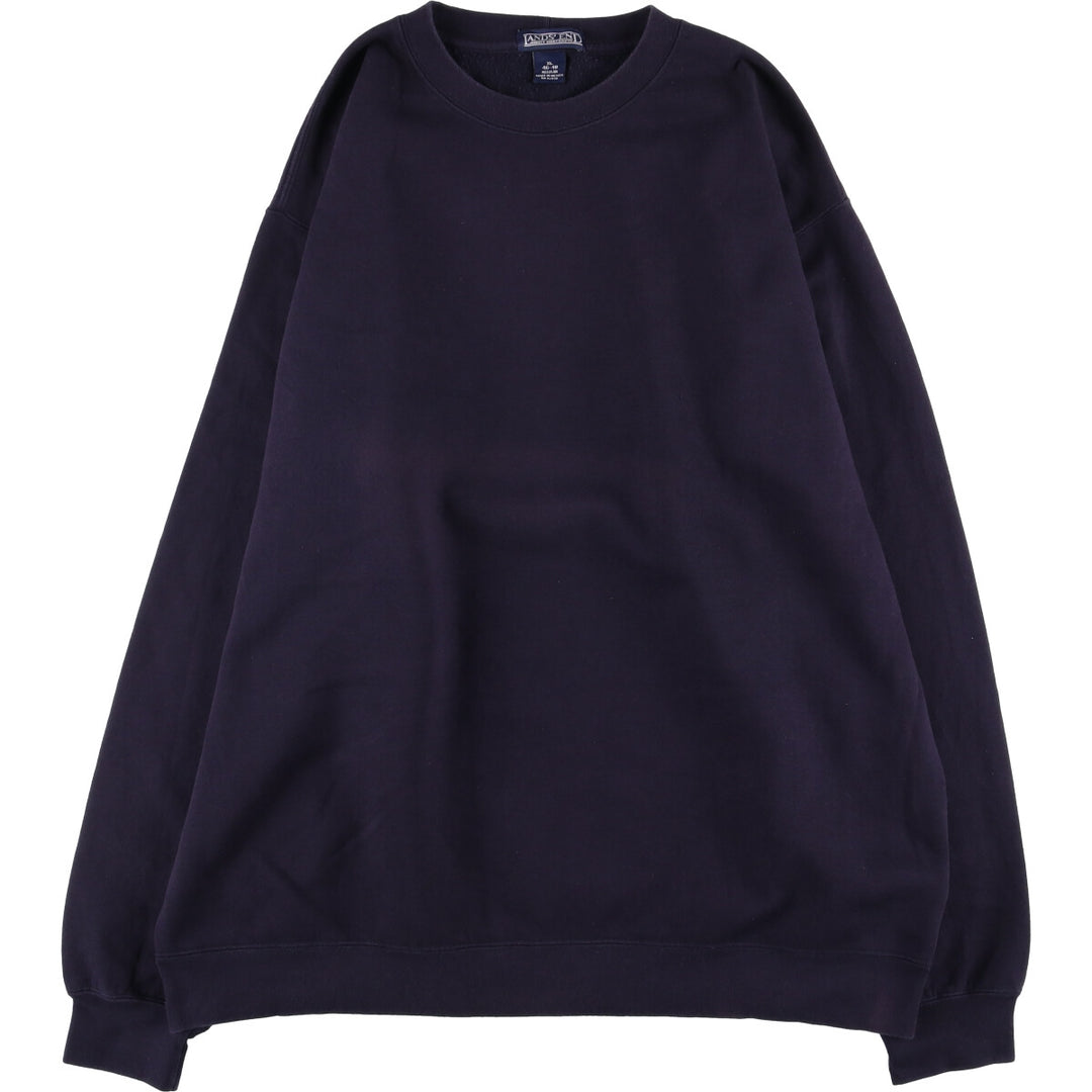 90'S Lands' End plain blank sweatshirt, men's size XL cotton navy blue type Vintage Second Hand