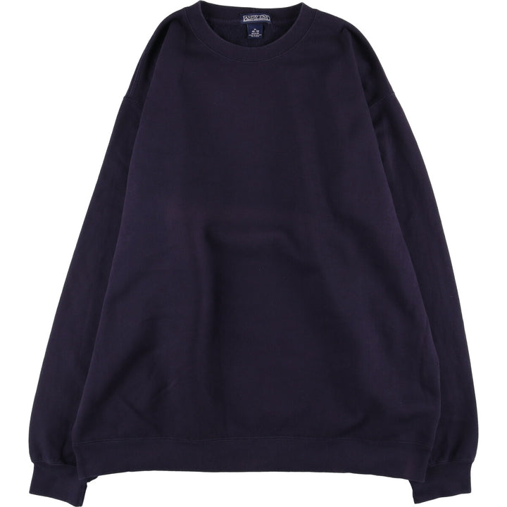 90'S Lands' End plain blank sweatshirt, men's size XL cotton navy blue type Vintage Second Hand