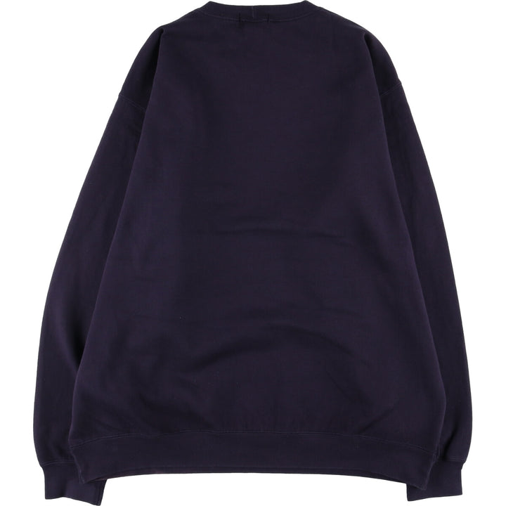 90'S Lands' End plain blank sweatshirt, men's size XL cotton navy blue type Vintage Second Hand