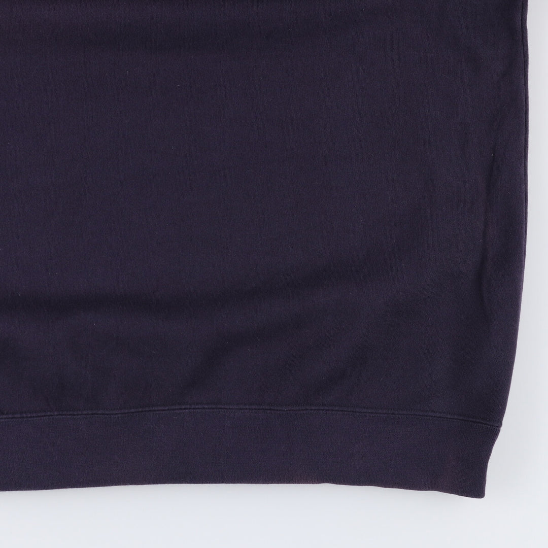 90'S Lands' End plain blank sweatshirt, men's size XL cotton navy blue type Vintage Second Hand
