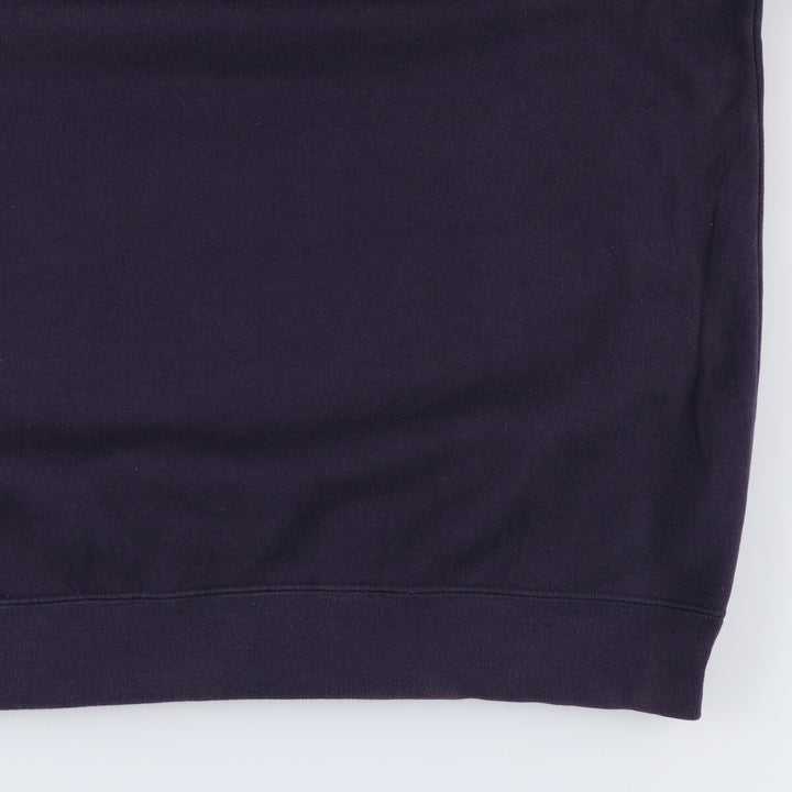 90'S Lands' End plain blank sweatshirt, men's size XL cotton navy blue type Vintage Second Hand