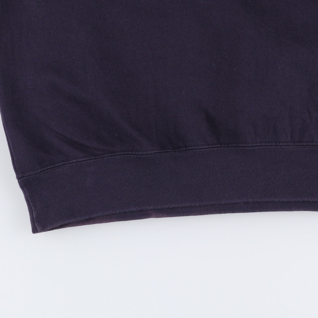 90'S Lands' End plain blank sweatshirt, men's size XL cotton navy blue type Vintage Second Hand