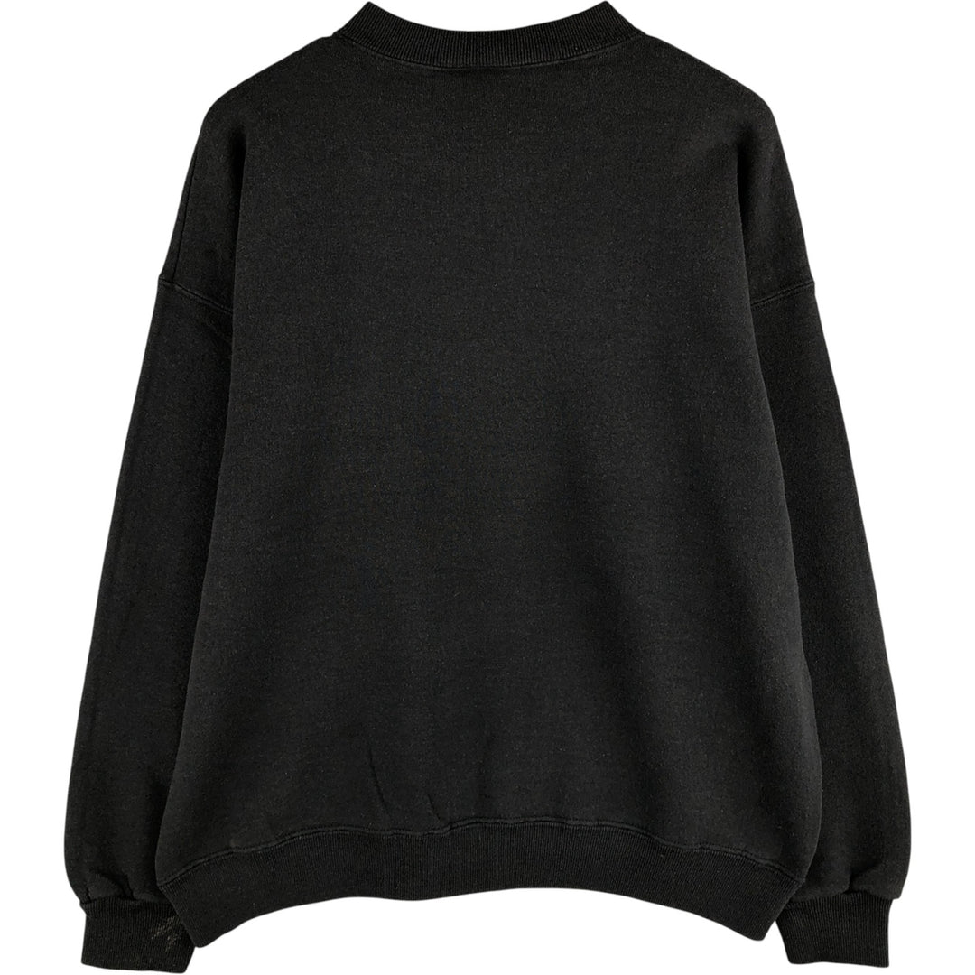Jerzees Plain Blank Sweatshirt, Made in USA, Men's Size XL cotton black type Vintage Second Hand