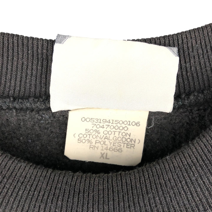 Jerzees Plain Blank Sweatshirt, Made in USA, Men's Size XL cotton black type Vintage Second Hand