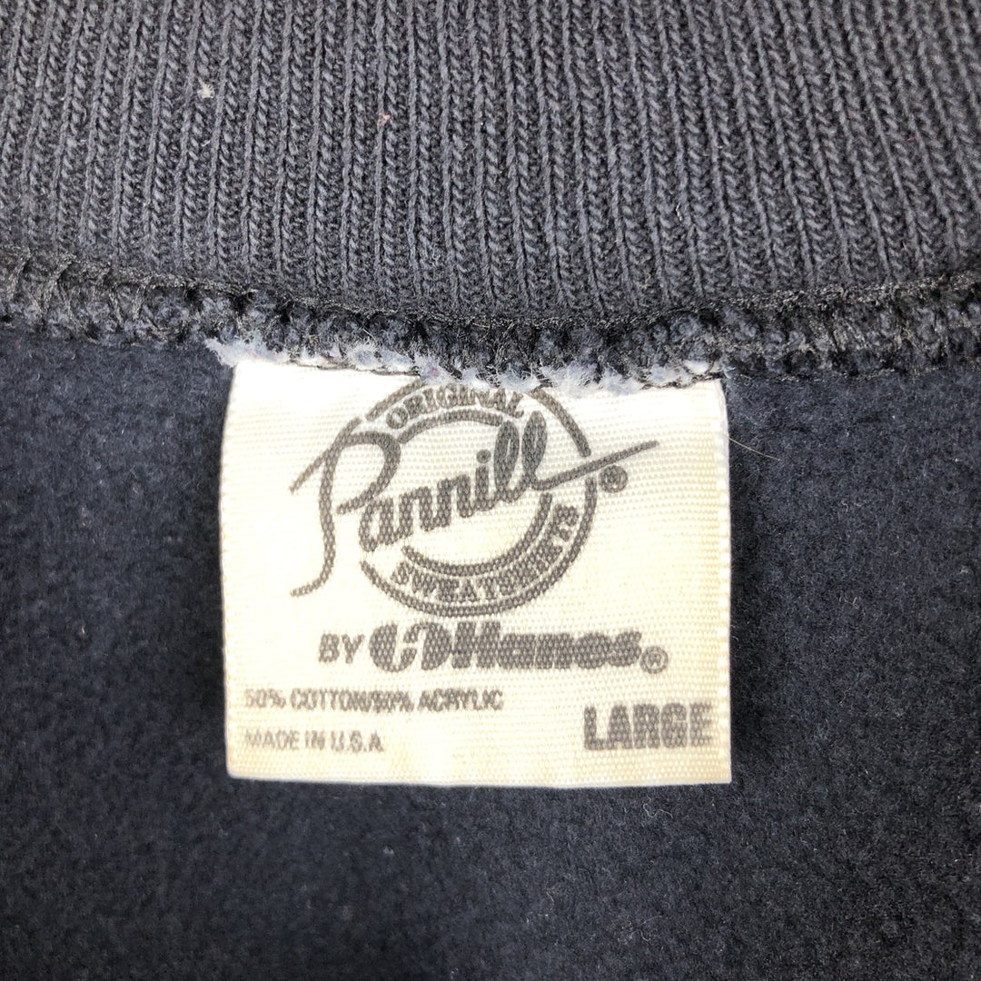 Vintage 1980'S Hanes Pannill plain blank sweatshirt, made in the USA, size L, men's cotton black type Vintage Second Hand