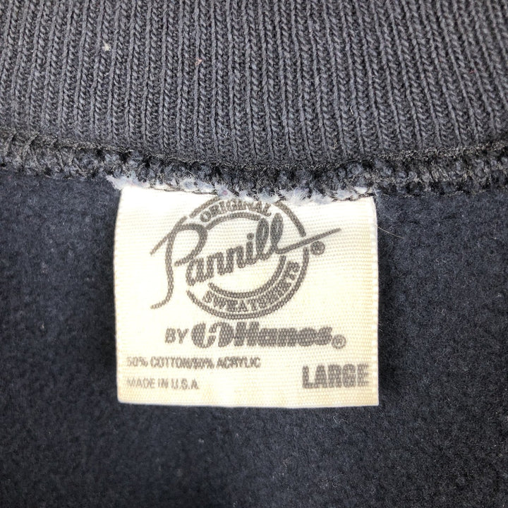 Vintage 1980'S Hanes Pannill plain blank sweatshirt, made in the USA, size L, men's cotton black type Vintage Second Hand