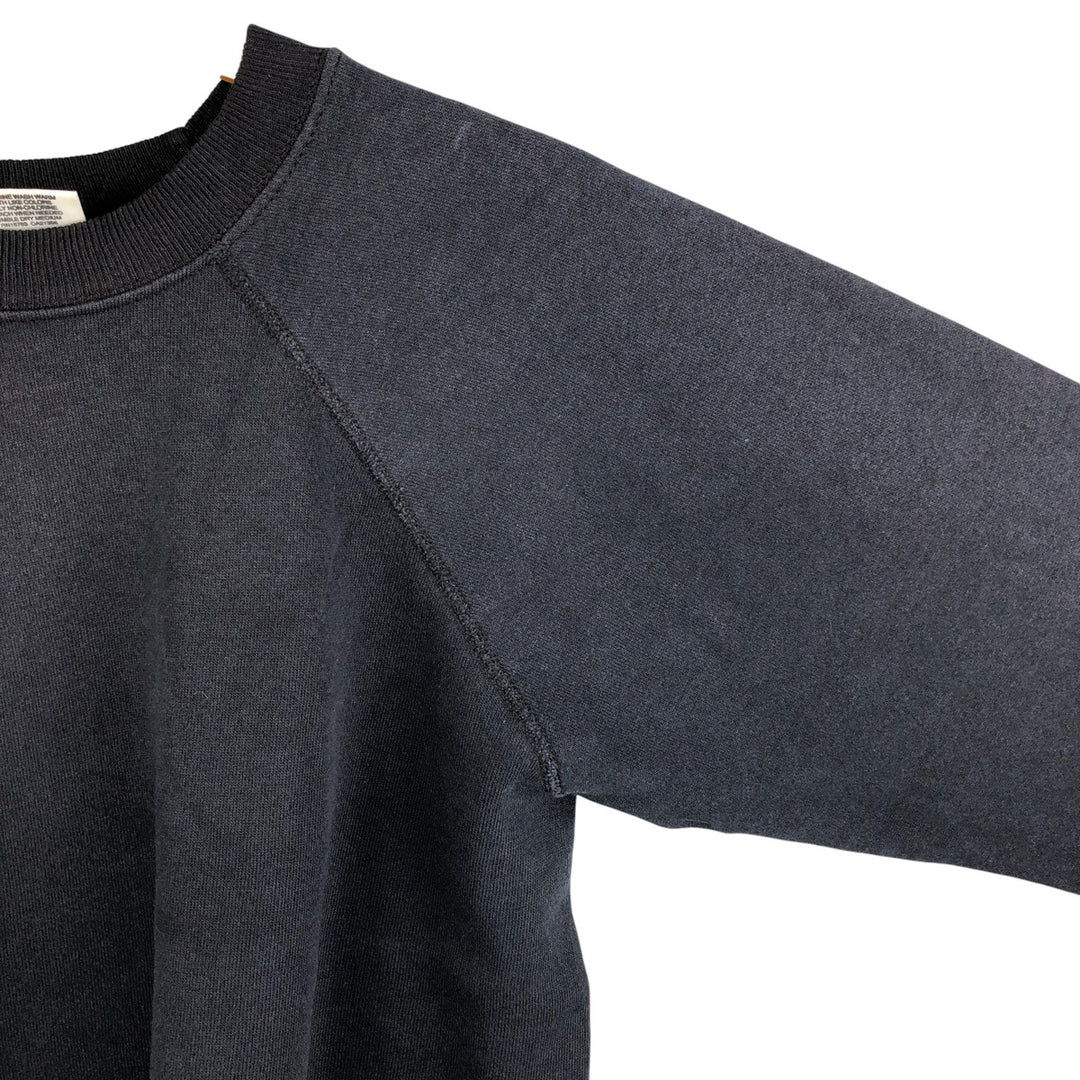 Vintage 1980'S Hanes Pannill plain blank sweatshirt, made in the USA, size L, men's cotton black type Vintage Second Hand