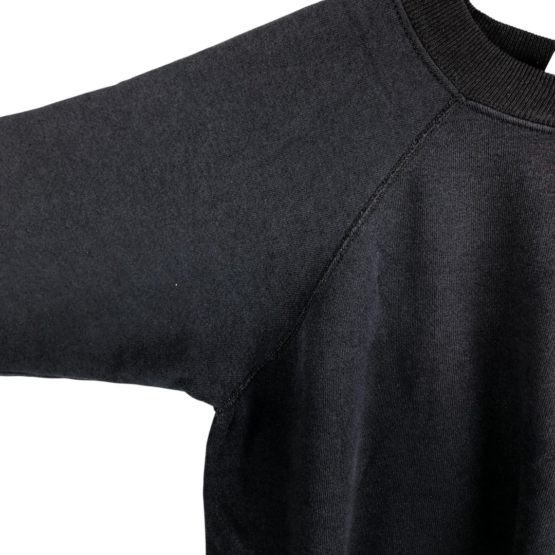 Vintage 1980'S Hanes Pannill plain blank sweatshirt, made in the USA, size L, men's cotton black type Vintage Second Hand