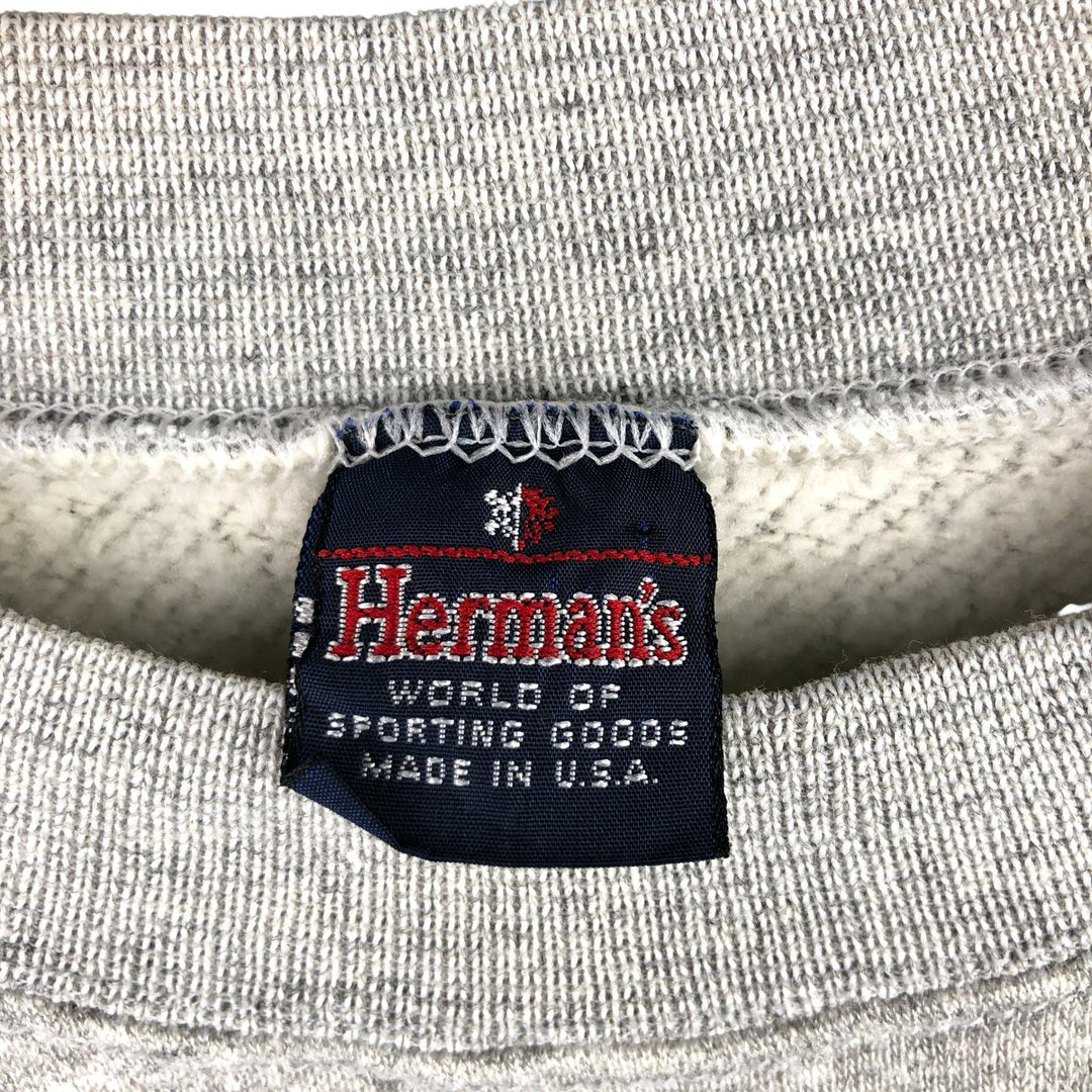 Vintage 80s-90'S Herman's plain blank sweatshirt, made in the USA, men's size L unclear gray type Vintage Second Hand