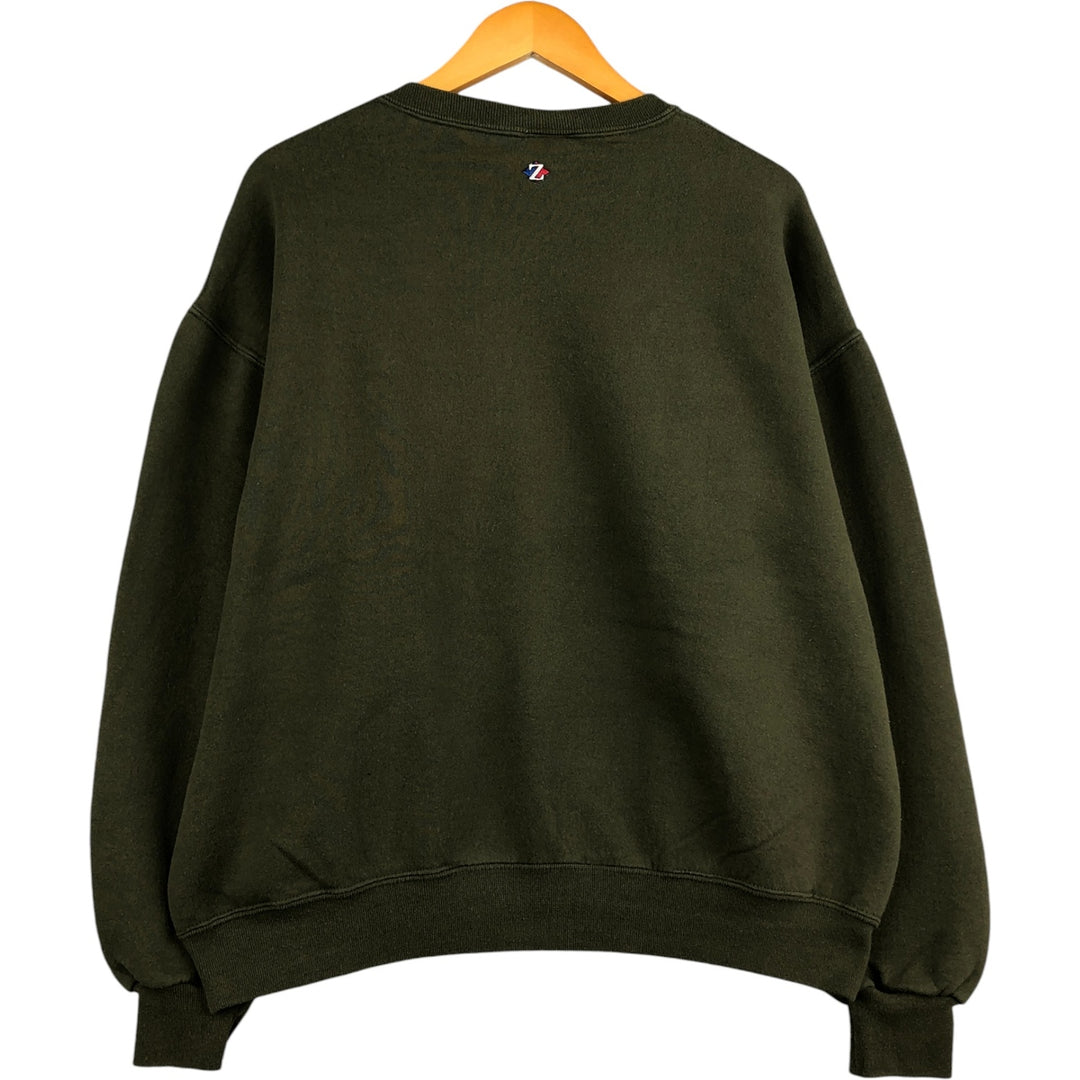 2000'S - Jerzees SPORT plain blank sweatshirt, Made in USA, Men's XL cotton Khaki type sage green Vintage Second Hand