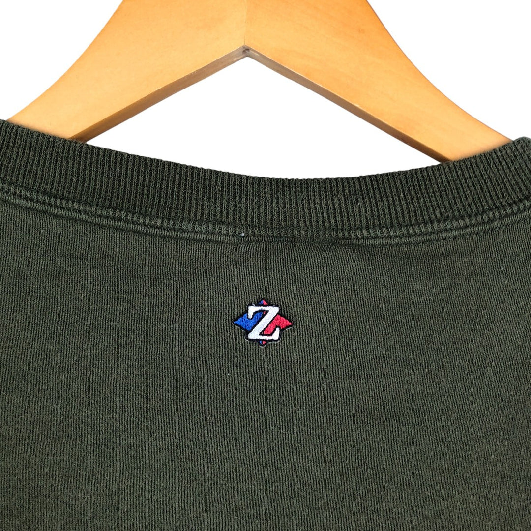 2000'S - Jerzees SPORT plain blank sweatshirt, Made in USA, Men's XL cotton Khaki type sage green Vintage Second Hand
