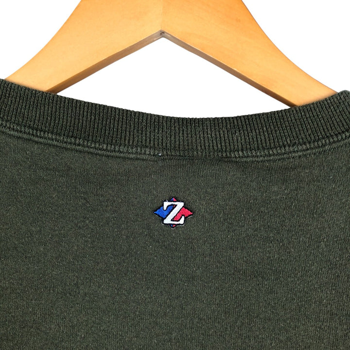 2000'S - Jerzees SPORT plain blank sweatshirt, Made in USA, Men's XL cotton Khaki type sage green Vintage Second Hand