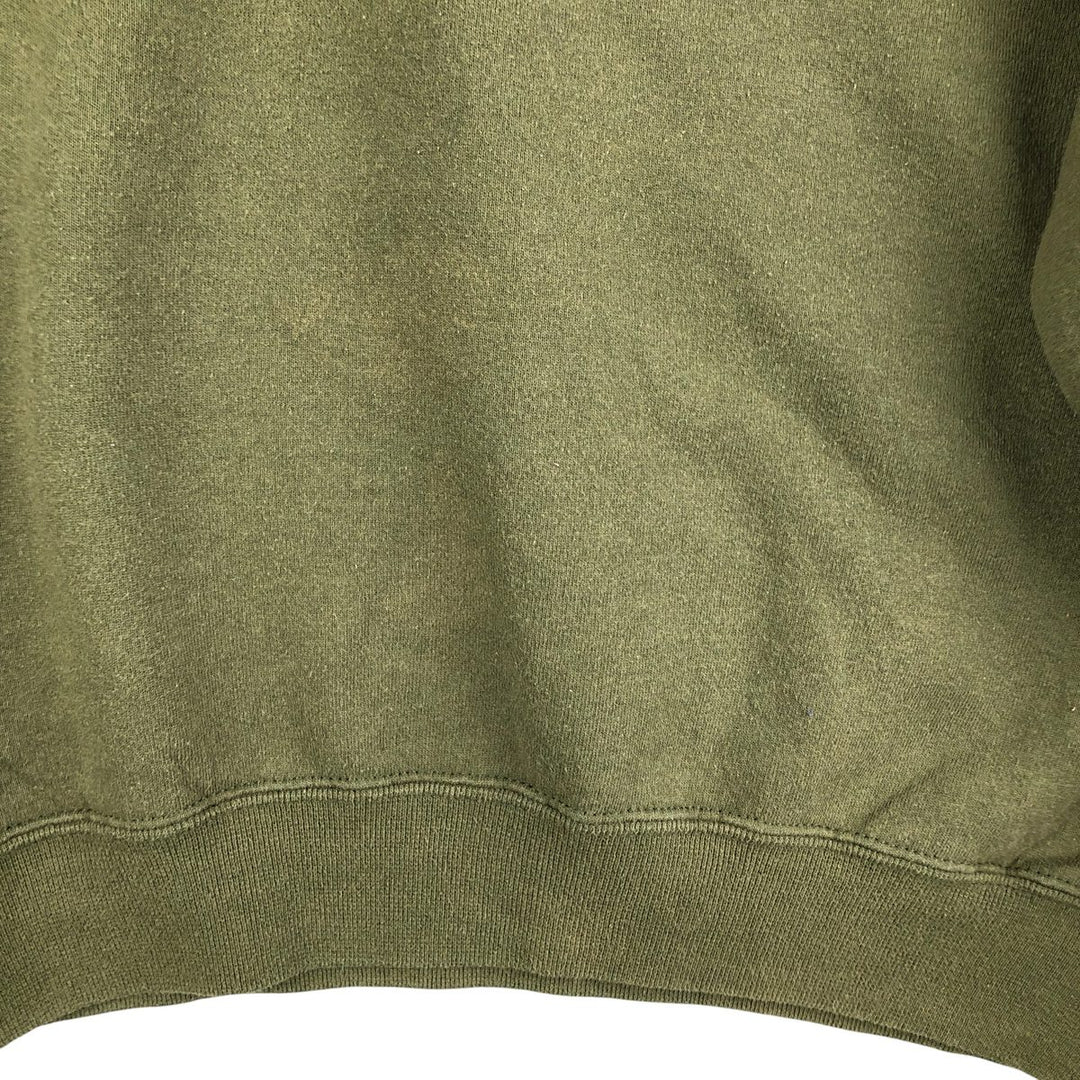 2000'S - Jerzees SPORT plain blank sweatshirt, Made in USA, Men's XL cotton Khaki type sage green Vintage Second Hand