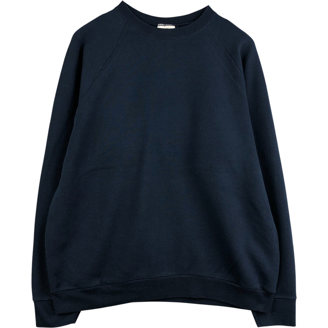 00'S Fruit of the Loom plain blank sweatshirt, sweatshirt, men's size XL cotton navy blue type Vintage Second Hand