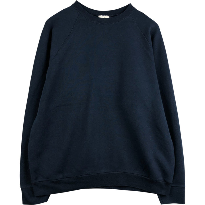 00'S Fruit of the Loom plain blank sweatshirt, sweatshirt, men's size XL cotton navy blue type Vintage Second Hand