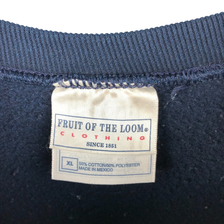 00'S Fruit of the Loom plain blank sweatshirt, sweatshirt, men's size XL cotton navy blue type Vintage Second Hand