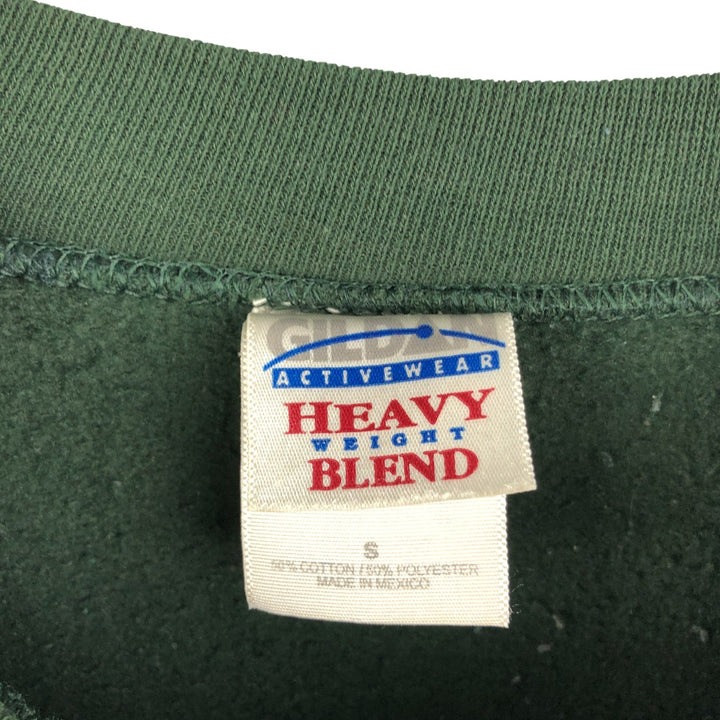 2000'S Gildan plain blank sweatshirt, men's size small cotton Green type dark green Vintage Second Hand