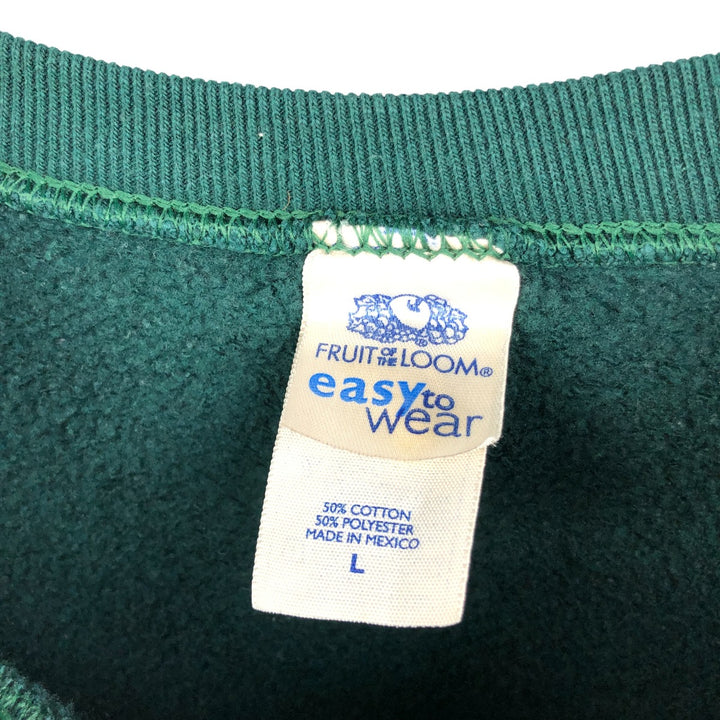 Fruit of the Loom plain blank sweatshirt cotton Green type dark green Vintage Second Hand