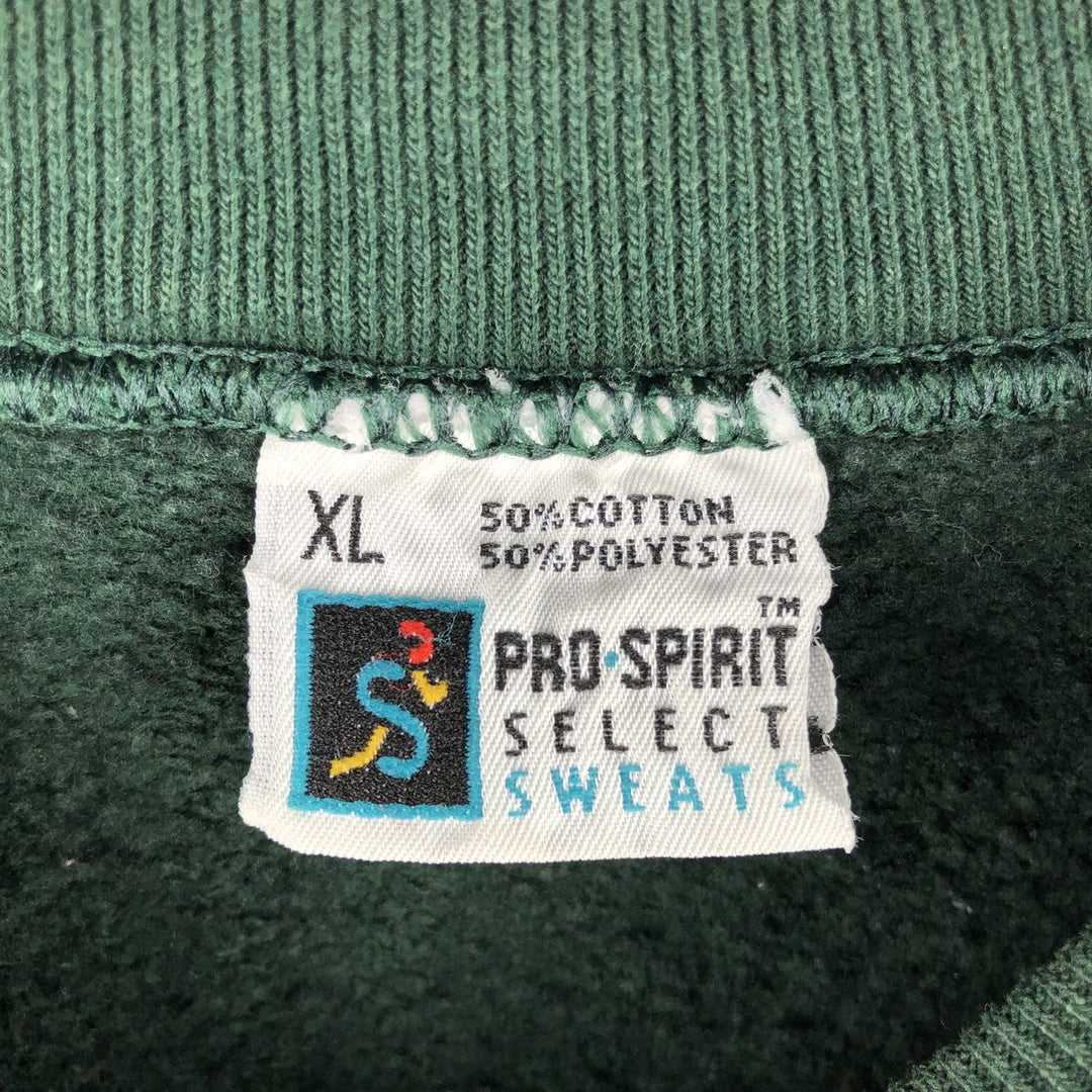 PRO-SPIRIT SELECT SWEATS Solid Color Blank Sweatshirt, Made in USA, Men's Size XL, Long Sleeve, Vintage cotton green type Vintage Second Hand