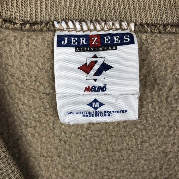 90'S Jerzees Plain Blank Sweatshirt Trainer Made in USA Men's M Vintage cotton Beige type Vintage Second Hand