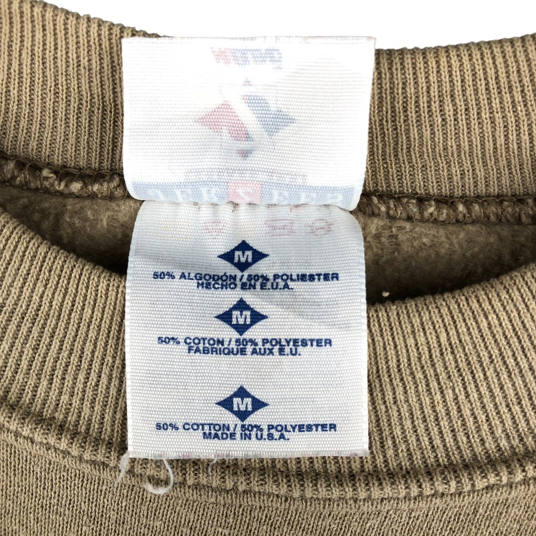 90'S Jerzees Plain Blank Sweatshirt Trainer Made in USA Men's M Vintage cotton Beige type Vintage Second Hand