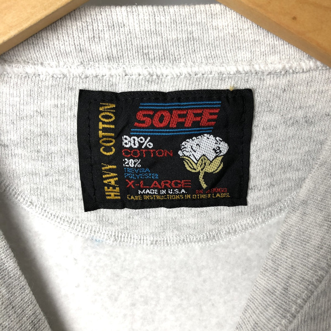 Vintage SOFFE plain blank sweatshirt, made in the USA, men's size XL. cotton pale white type Vintage Second Hand