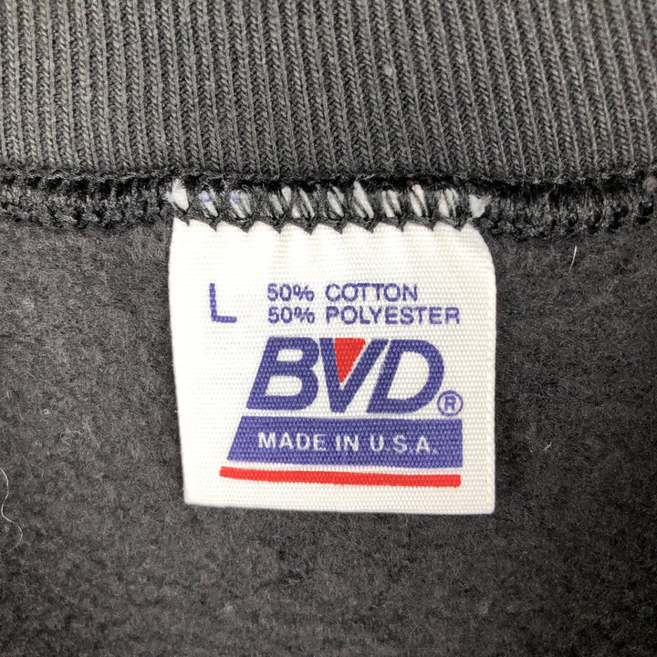 90'S BVD plain blank sweatshirt, sweatshirt, made in USA, men's size L, vintage cotton black type Vintage Second Hand