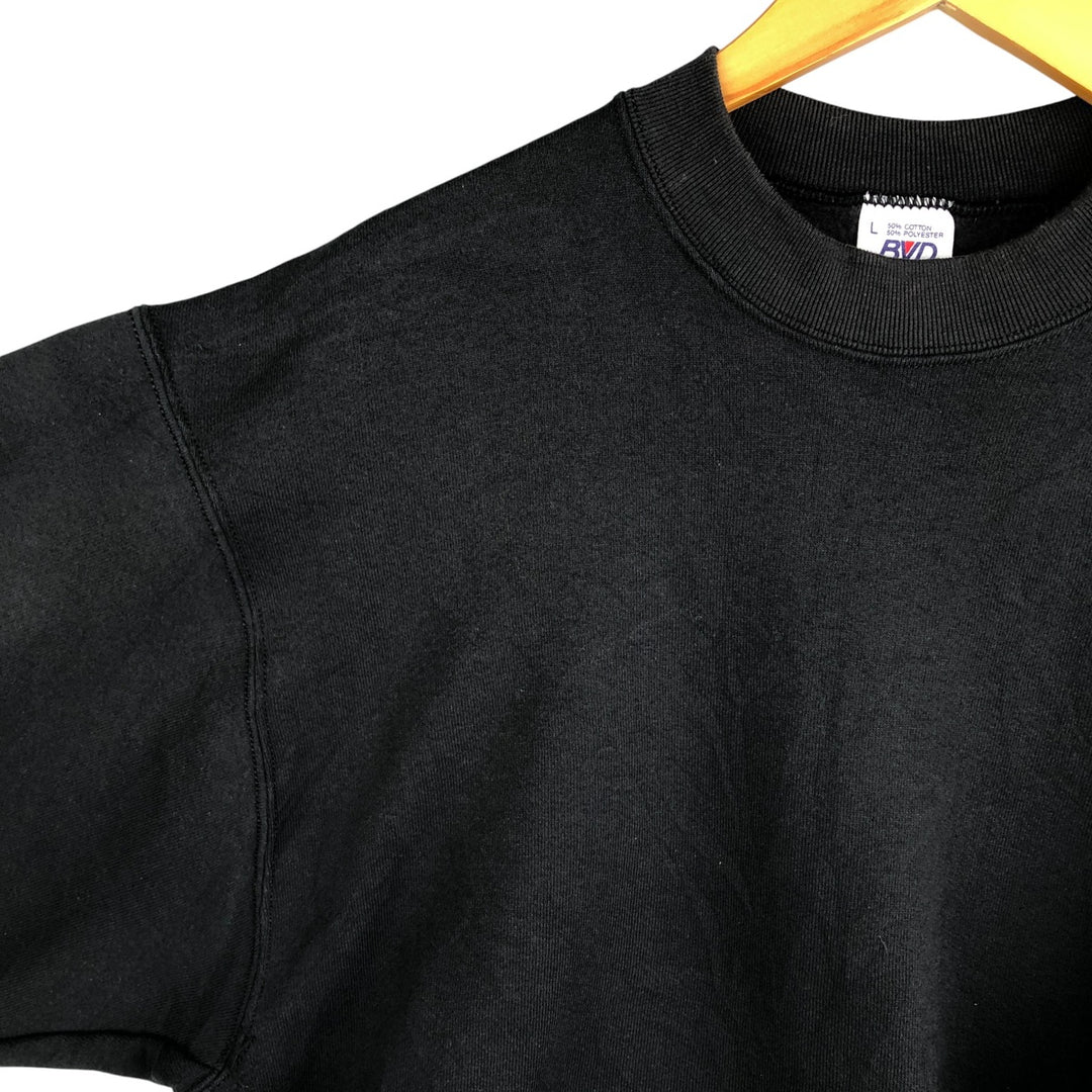 90'S BVD plain blank sweatshirt, sweatshirt, made in USA, men's size L, vintage cotton black type Vintage Second Hand