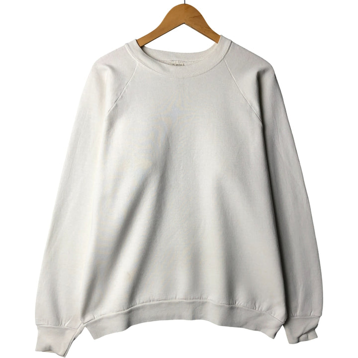 Vintage 1980'S FRUIT OF THE LOOM plain blank sweatshirt, made in the USA, men's size XL cotton white type Vintage Second Hand