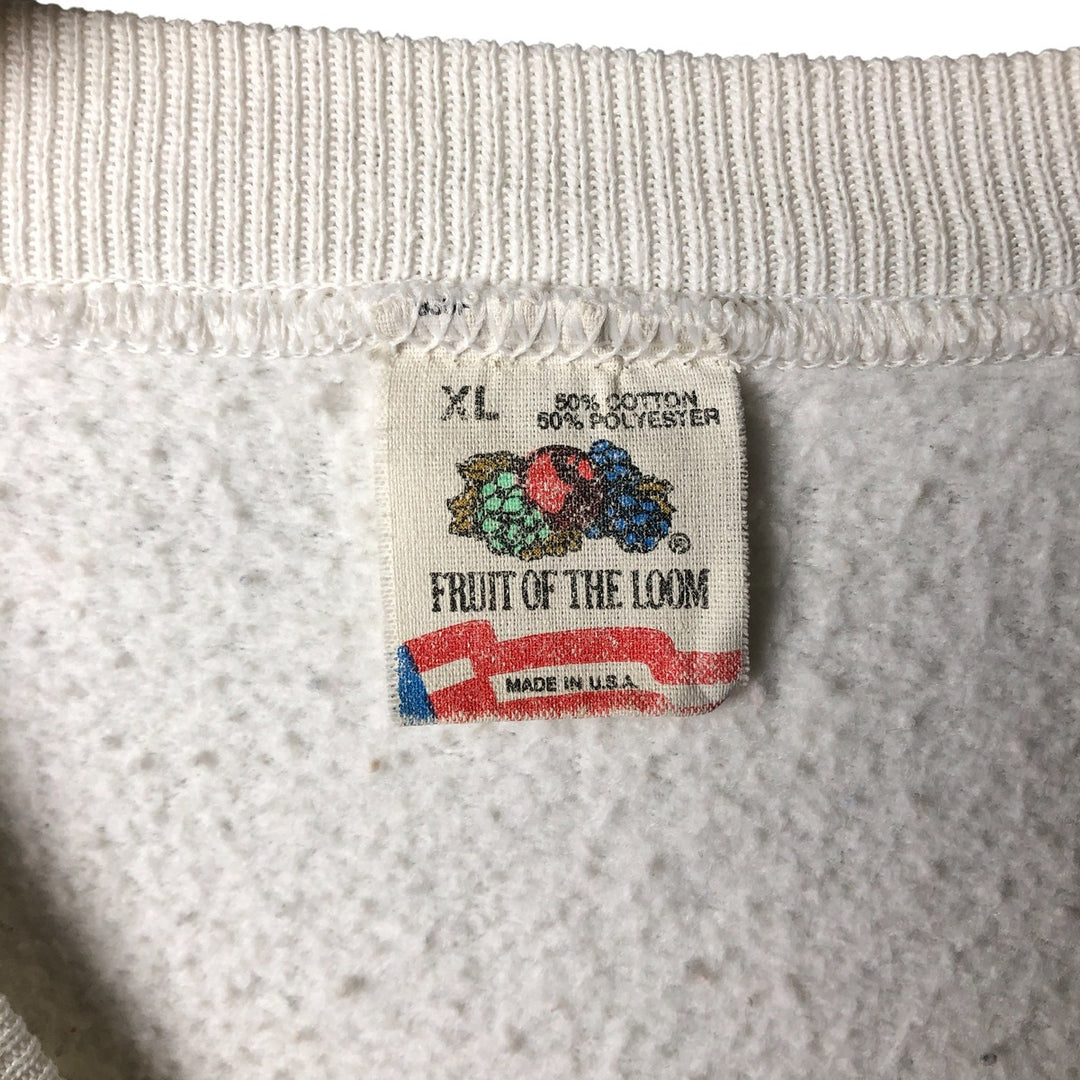 Vintage 1980'S FRUIT OF THE LOOM plain blank sweatshirt, made in the USA, men's size XL cotton white type Vintage Second Hand