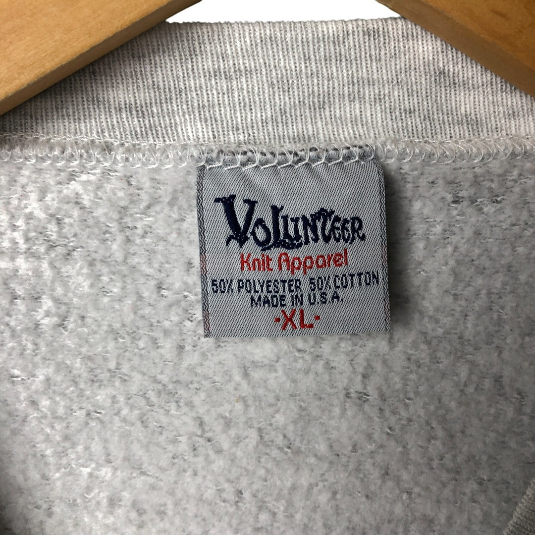 Vintage 90'S VOLUNTEER Knit Apparel plain blank sweatshirt, made in the USA, men's size XL cotton pale white type Vintage Second Hand