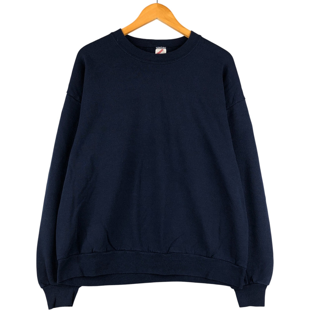 80s-90'S Jerzees Plain Blank Sweatshirt Trainer Made in USA Men's XL Vintage cotton navy blue type Vintage Second Hand