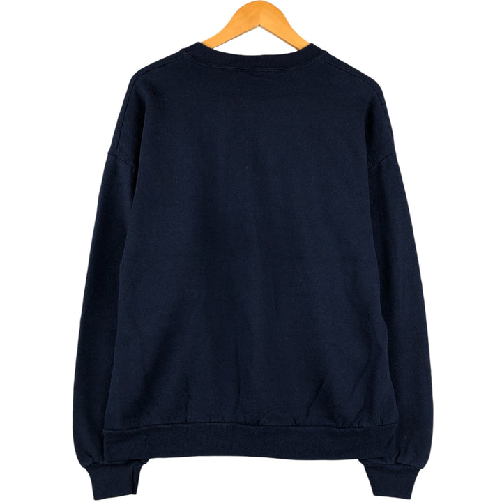 80s-90'S Jerzees Plain Blank Sweatshirt Trainer Made in USA Men's XL Vintage cotton navy blue type Vintage Second Hand